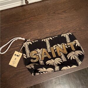 Saint Tropez Black and Gold Clutch